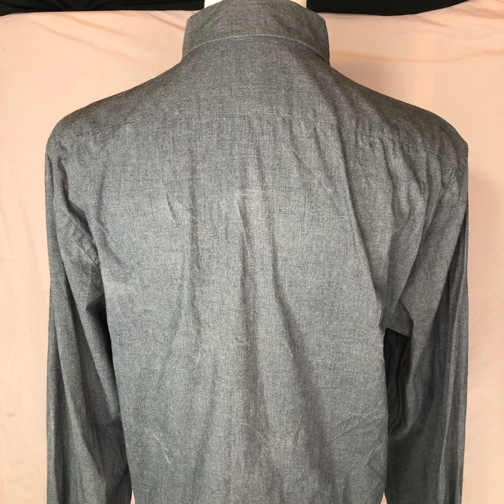Ladies Long-Sleeve Button-Down Shirt - Charcoal Gray Size Small Banana Republic - Picture 10 of 13